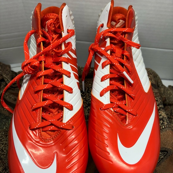 Nike Football Cleats Size 13.5 Mens Orange White Flash Vapor 3/4 TD 645729-118 - Picture 12 of 12